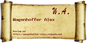 Wagenhoffer Alex névjegykártya